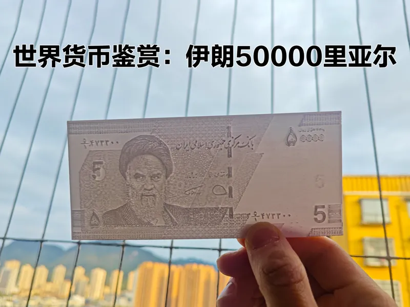 【世界各国货币欣赏】伊朗纸币50000里亚尔（Iranian Rial）3D打印钞票浮雕透光画