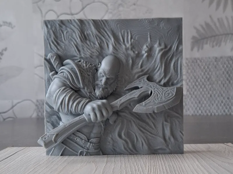 Kratos (God of War) - Relief Sculpture