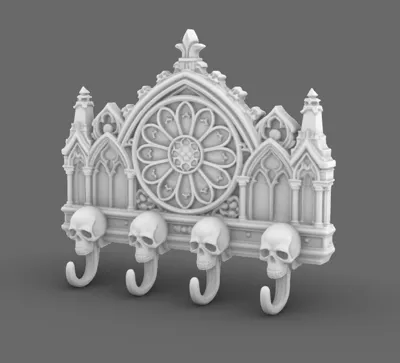 Gothic Wall Key Holder STL β Cathedral Key Rack - Free 3D Print Model ...
