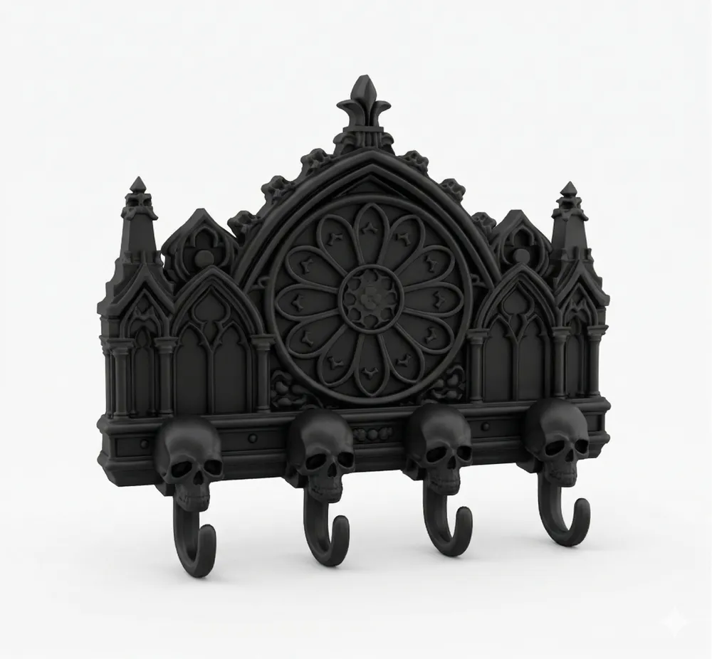 Gothic Wall Key Holder STL β Cathedral Key Rack - Free 3D Print Model ...