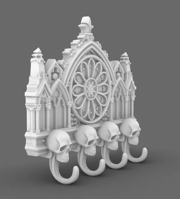 Gothic Wall Key Holder STL β Cathedral Key Rack - Free 3D Print Model ...