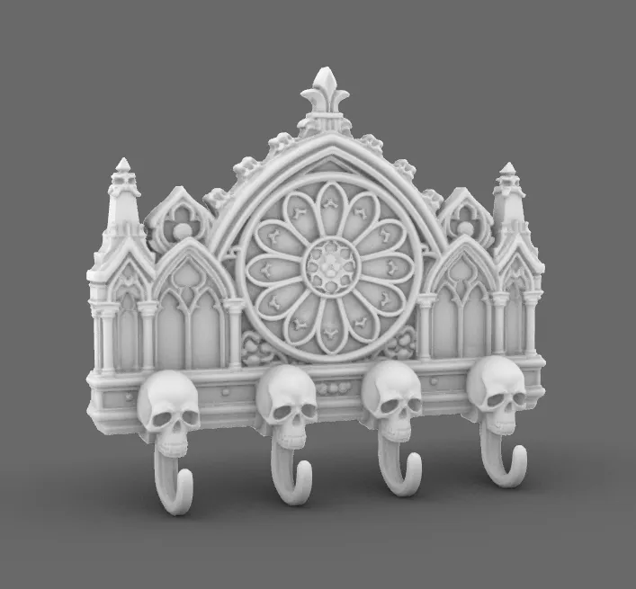 Gothic Wall Key Holder STL β Cathedral Key Rack - Free 3D Print Model ...