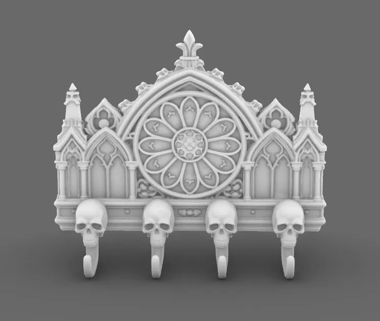 Gothic Wall Key Holder STL β Cathedral Key Rack - Free 3D Print Model ...