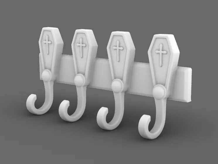 Gothic Coffin Wall Key Holder Minimal Key rack - Free 3D Print Model ...