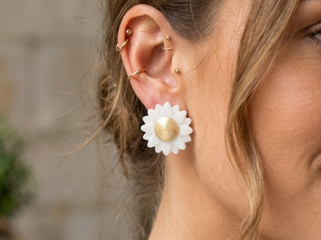 Daisy earrings NO AMS post back and dangle style