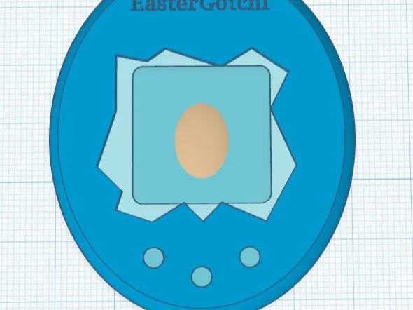 Paintable Easter Inspired Tamagotchi Keyring