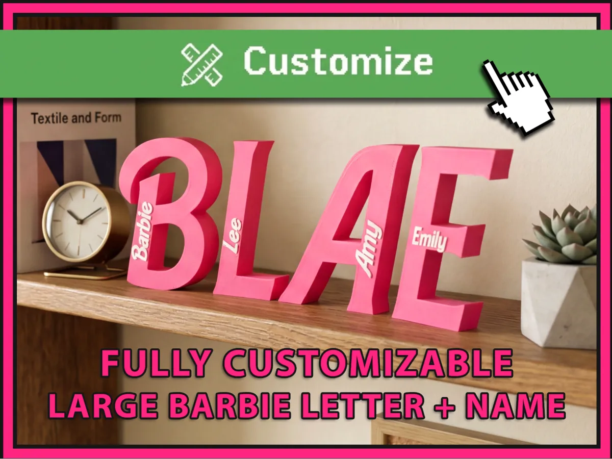 Letter R Barbie Barbie Letter With Name Fully Custom Generator - Free 3D Print Model ...