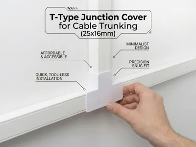T-Type Junction Cover for Cable Trunking (25x16mm)