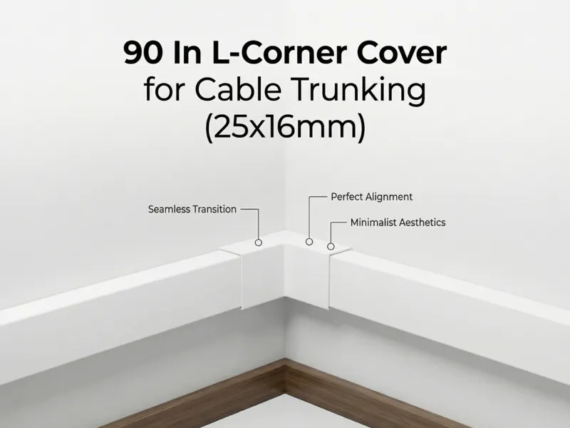 90 In L-Corner Cover for Cable Trunking (25x16mm)