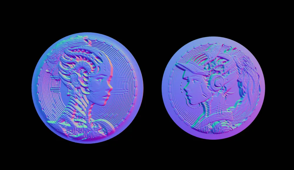 Cyberpunk Mecha Girl Coin - Rotatable Face - Free 3D Print Model ...