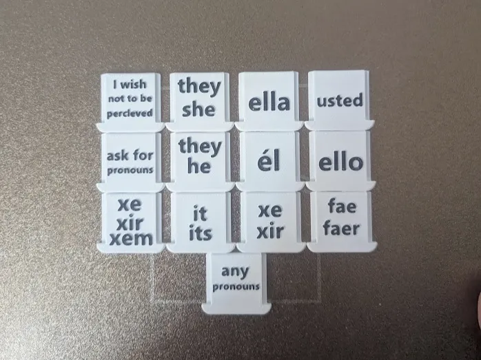 Neopronoun Badge Clips