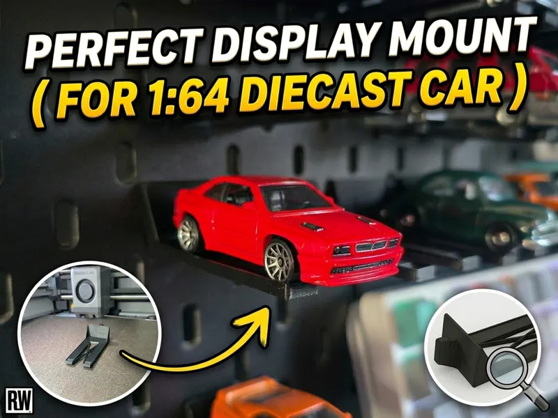Pegboard Diecast 1:64 Scale Model Car Holder 
