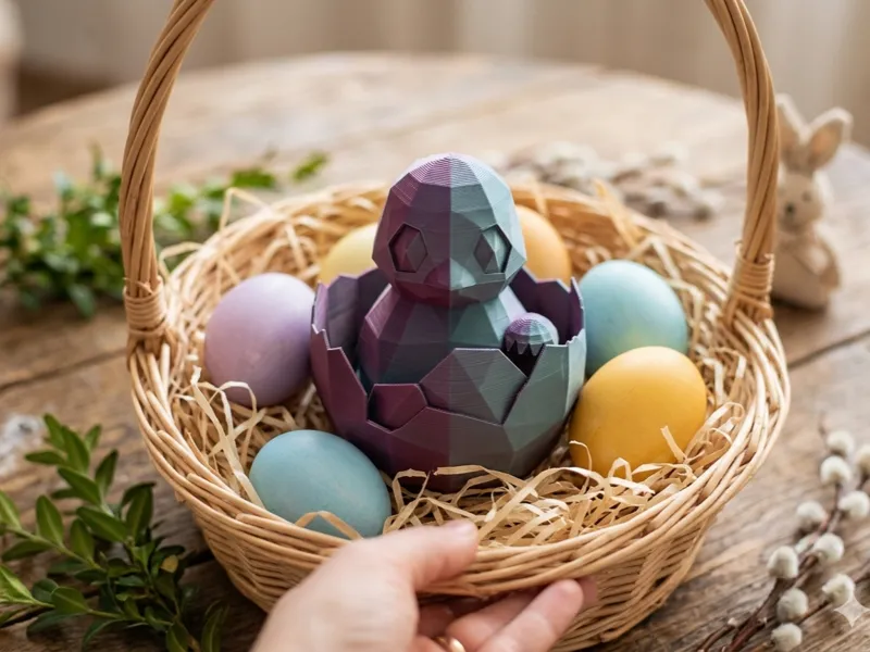Low-Poly Hatching Easter Chick