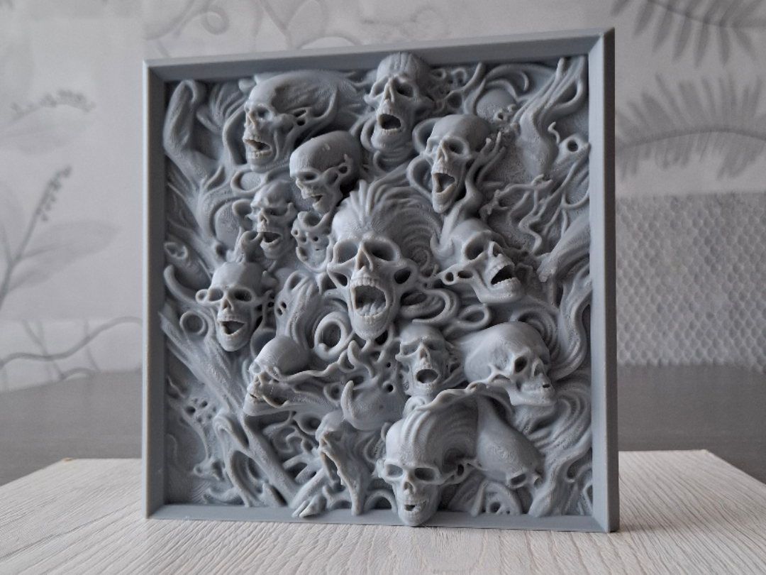 Swarm of Skulls - Relief Sculpture