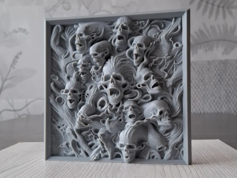 Swarm of Skulls - Relief Sculpture