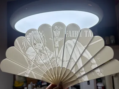 Fairy Tail Lucy lithophane folding fan