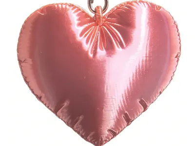 Silk Heart Keychain