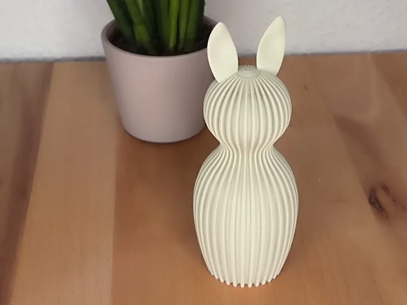 Minimalist Ribbed Bunny – Modern Decor Object