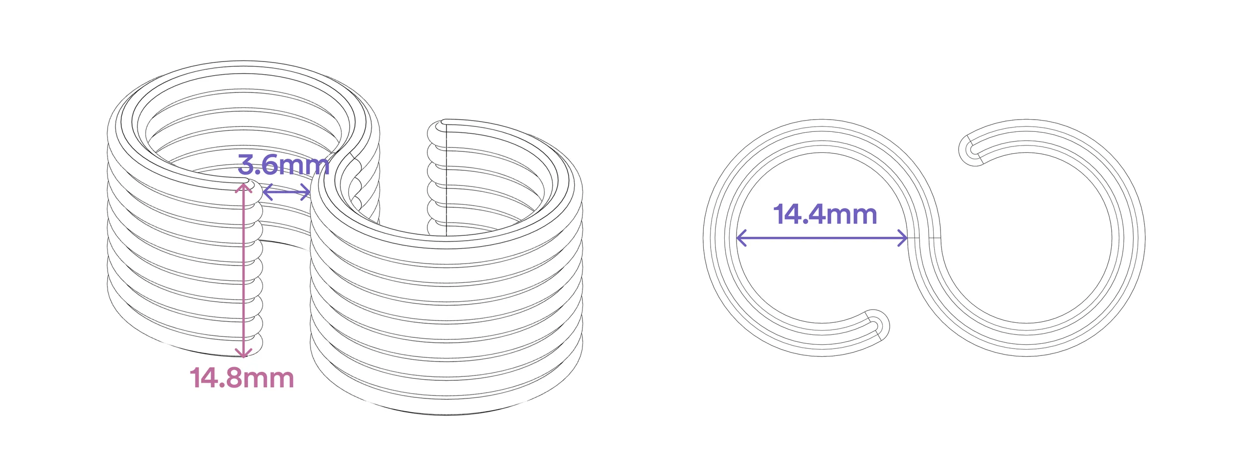 Cable organizer dimensions