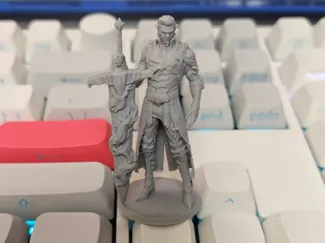 DnD miniature - Male Shadar-kai Hexblade Warlock