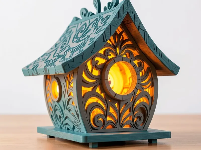 Hawaiian Tribal Lantern Birdhouse Tealight Lamp