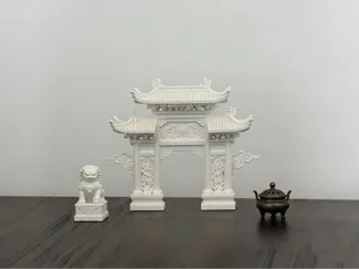古风雕花 城楼牌坊  浮雕