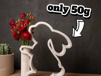 Cute Bunny Vase | Lightweight (50g) | Easter Decor