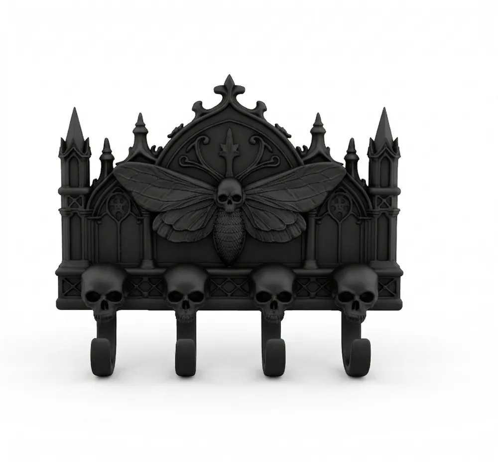 Moth Key Racks Gothic Cathedral Death Moth Key Holder - Free 3D Print Model - MakerWorld