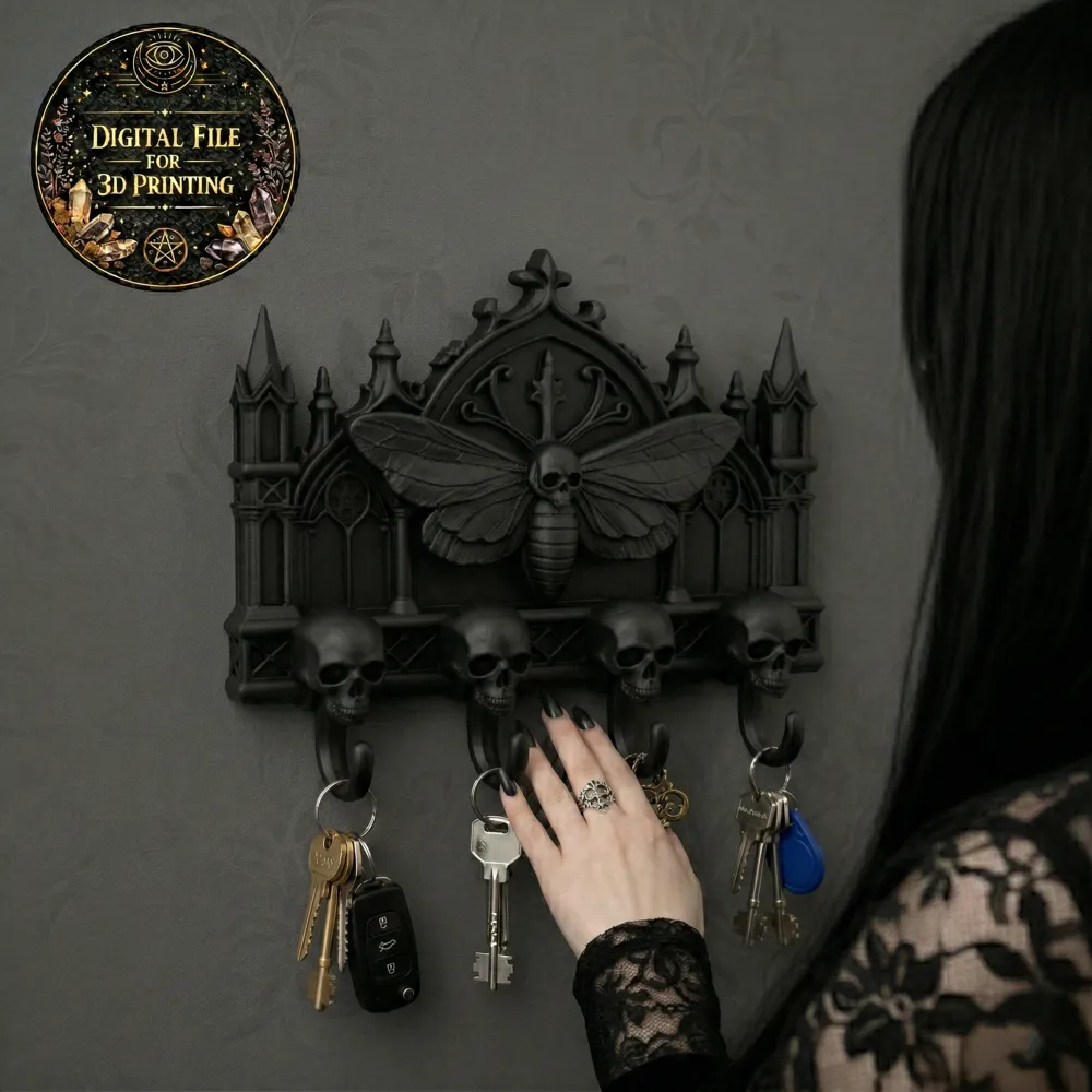 Moth Key Racks Gothic Cathedral Death Moth Key Holder - Free 3D Print Model - MakerWorld