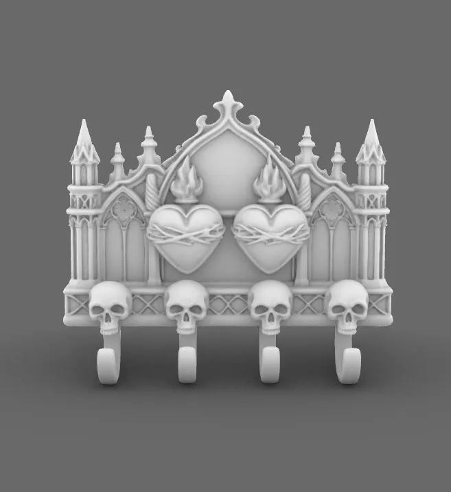 Gothic Sacred Heart Cathedral Key Holder - Free 3D Print Model - MakerWorld