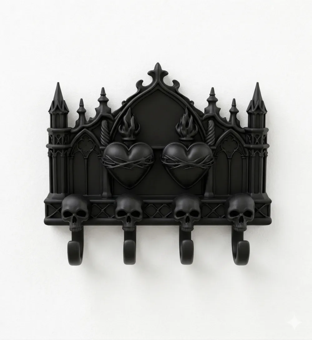 Gothic Sacred Heart Cathedral Key Holder - Free 3D Print Model - MakerWorld