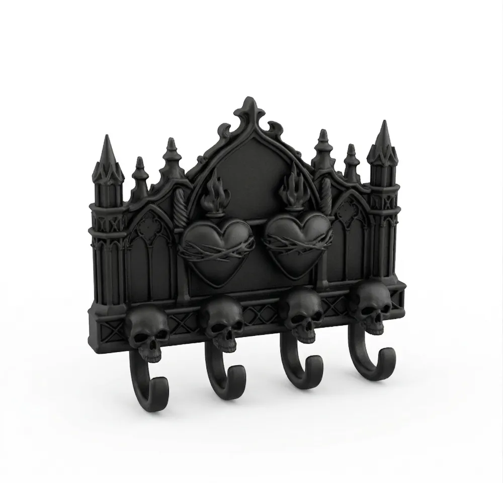 Gothic Sacred Heart Cathedral Key Holder - Free 3D Print Model - MakerWorld