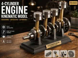 Inline 4 Engine – Crankshaft & Pistons Assembly
