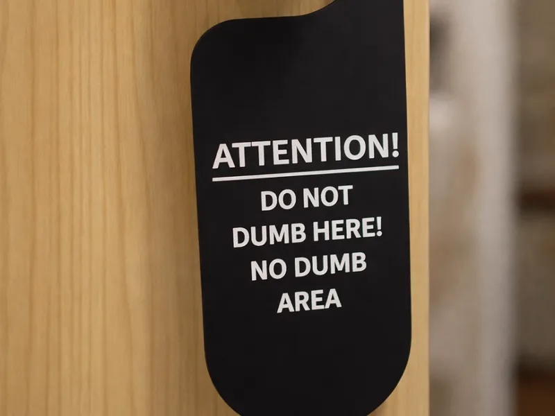 Do Not Dumb Here Sign