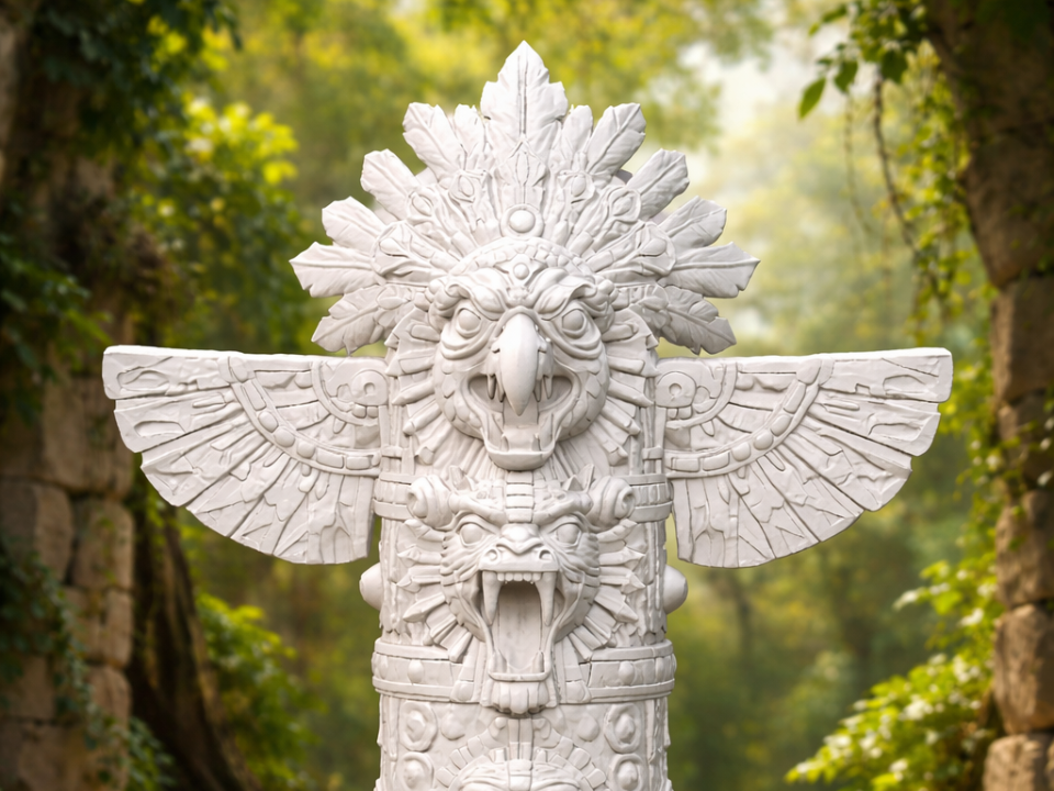 Detailliertes Azteken-Totem