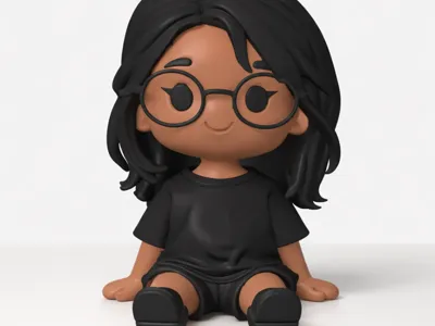 Chibi Girl Sitting Figure