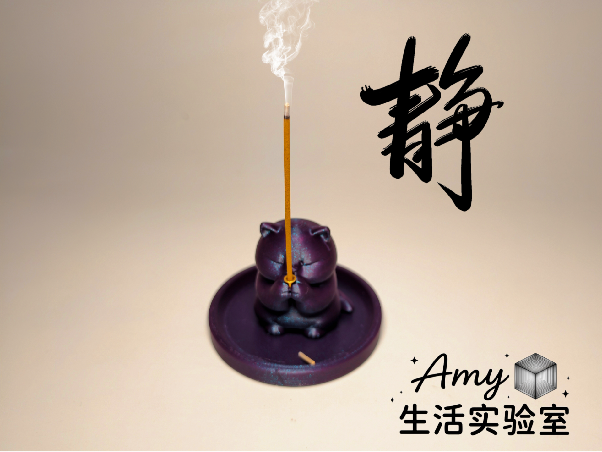 虔诚的猫香插