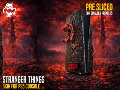 STRANGER THINGS PS5 CONSOLE COVER/SKIN–PRE-SLICED