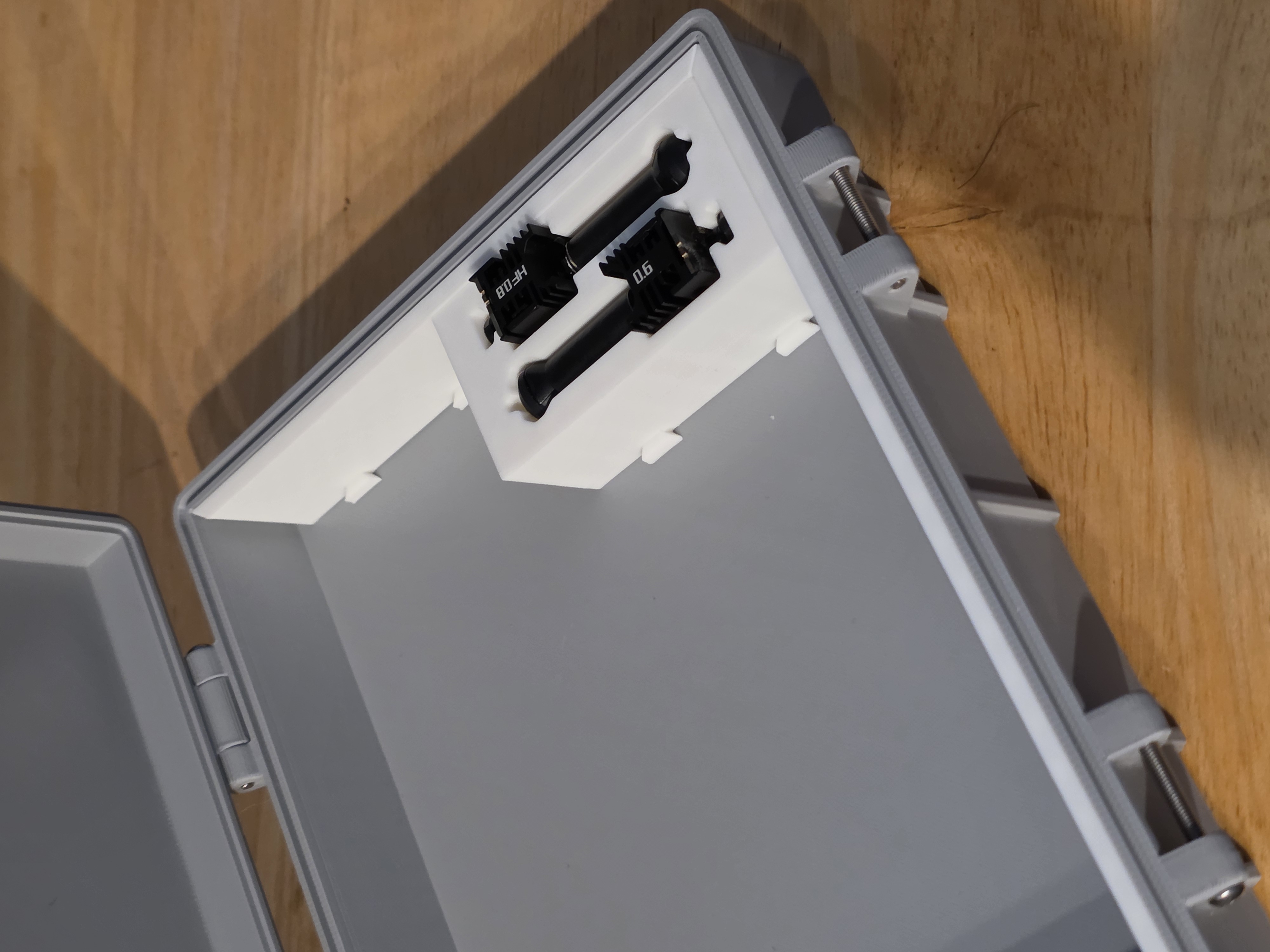 Photo illustrating the insatllation of the first cutout insert at the bottom-right position