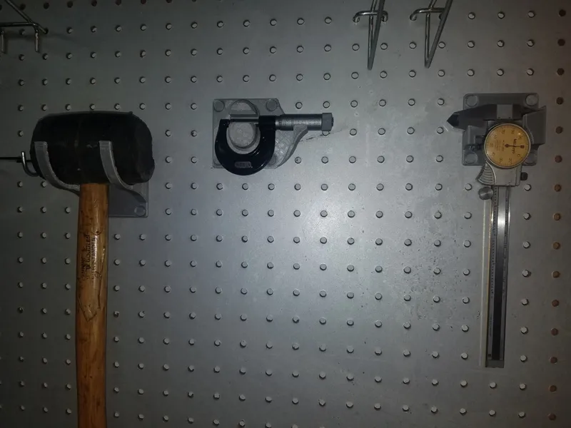 Pegboard holder Sears Micrometer with .67" handle