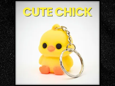 Cute Chick Keychain + Figurine