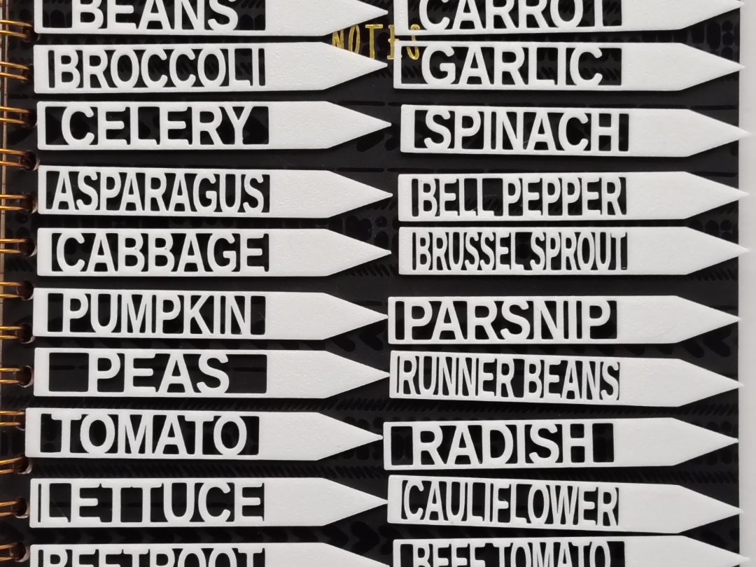31 vegetable markers. British veg names. 