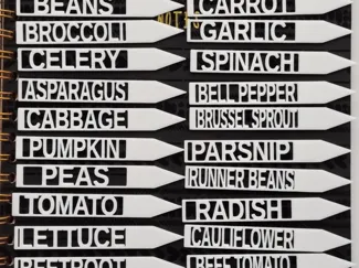 31 vegetable markers. British veg names. 
