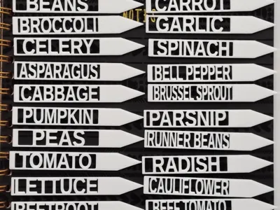 31 vegetable markers. British veg names. 