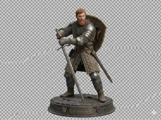 DND Miniatur Krieger mit Schwert und Schild