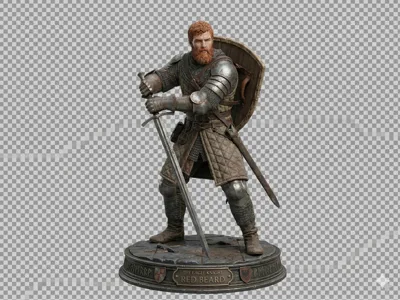 DND Miniature Warrior with Sword and Shield