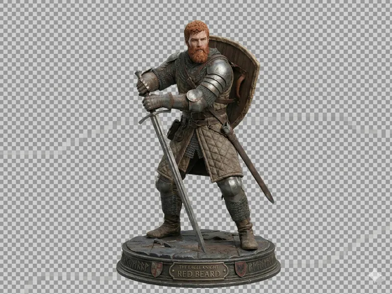 DND Miniatur Krieger mit Schwert und Schild