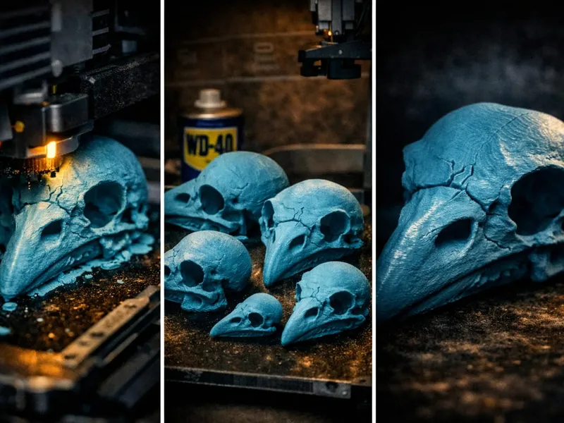 Raven Skull  Cracked Style /3d printable (5 sizes)