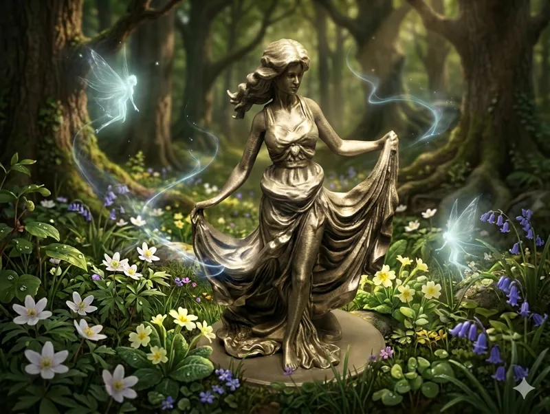 Dancing Fairy – Elegant Flowing Dress Statue
