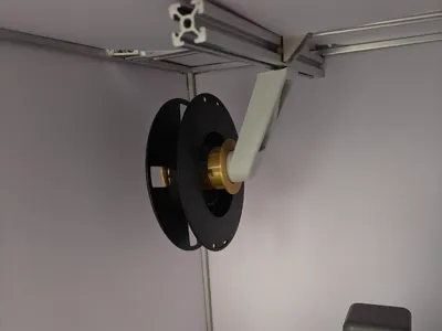 AImini enclosure original filament hanger top mount for simplified TPU printing, reducing filament resistance, with an aluminum profile hanger connector block